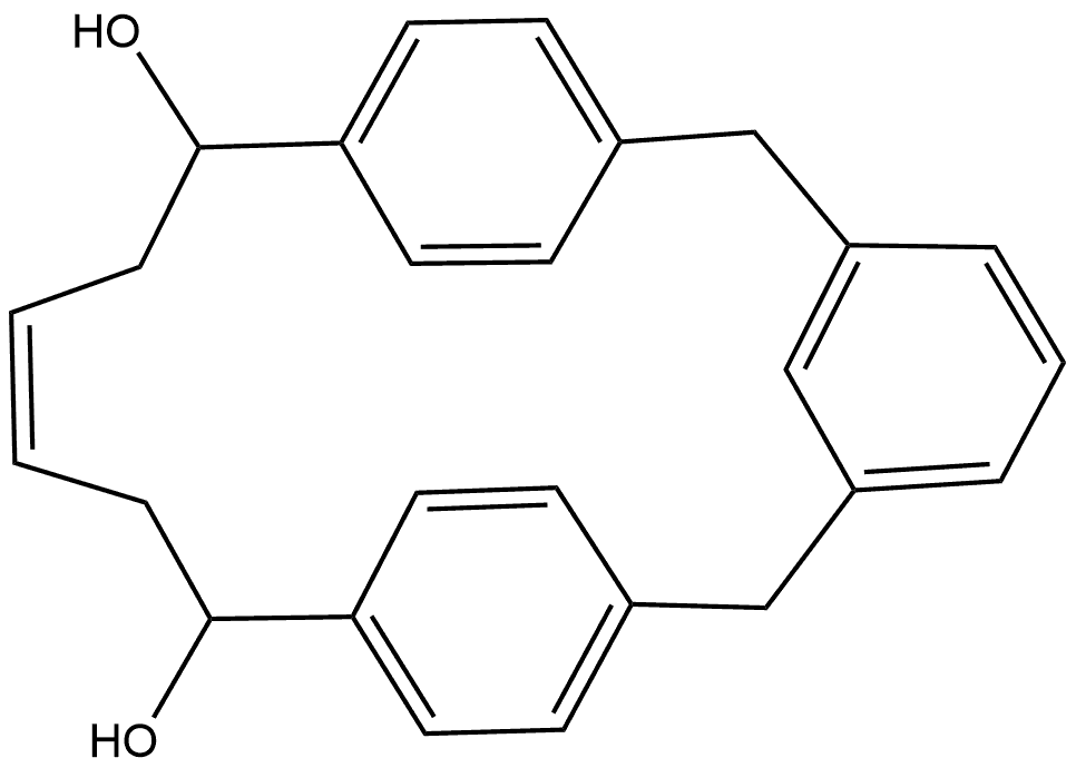 Tetracyclo[17.2.2.29,12.13,7]hexacosa-3,5,7(24),9,11,15,19,21,22,25-decaene-13,18-diol (9CI) Structural