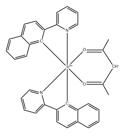Bis(2-(naphthalen-2-yl)pyridine)(acetylacetonate)iridium(III) Structural