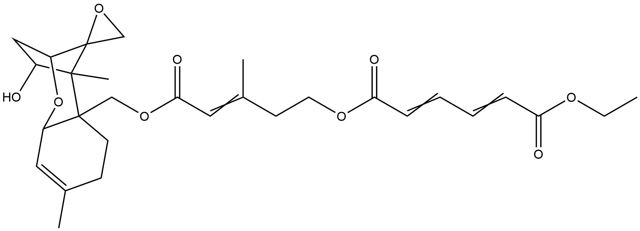 Trichothec-9-ene-4,15-diol, 12,13-epoxy-, 15-[5-[(6-ethoxy-1,6-dioxo-2,4-hexadienyl)oxy]-3-methyl-2-pentenoate], [4β,15[2E,5(2E,4E)]]- (9CI) Structural