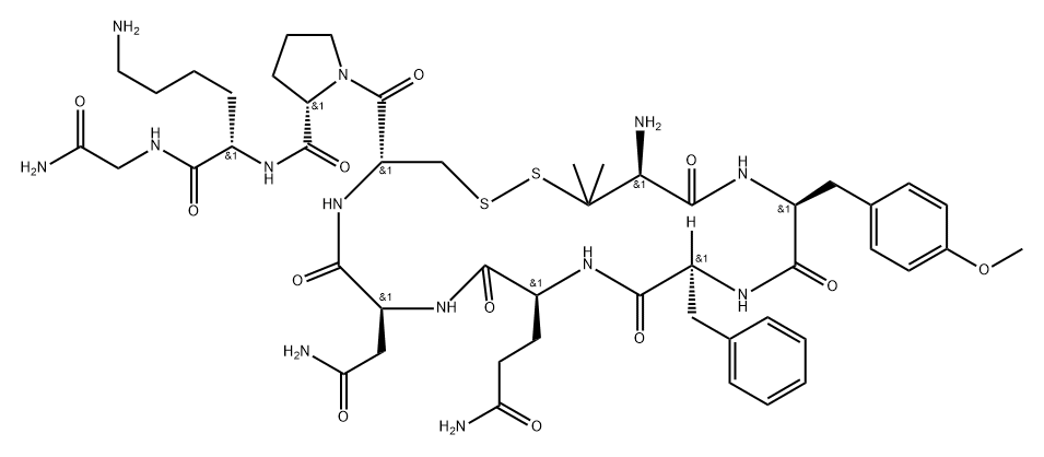 Vasopressin, 1-(3-mercapto-d-valine)-2-(O-methyl-l-tyrosine)-8-l-lysine- Structural