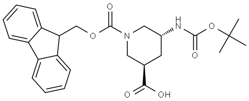 rel-1-(9H-Fluoren-9-ylmethyl) (3R,5R)-5-[[(1,1-dimethylethoxy)carbonyl]amino]-1,3-piperidinedicarboxylate Structural