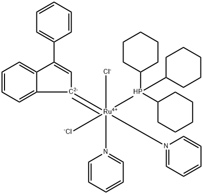 RutheniuM, dichloro(3-phenyl-1H-inden-1-ylidene)bis(pyridine)(tricyclohexylphosphine)-, (OC-6-13)- Structural