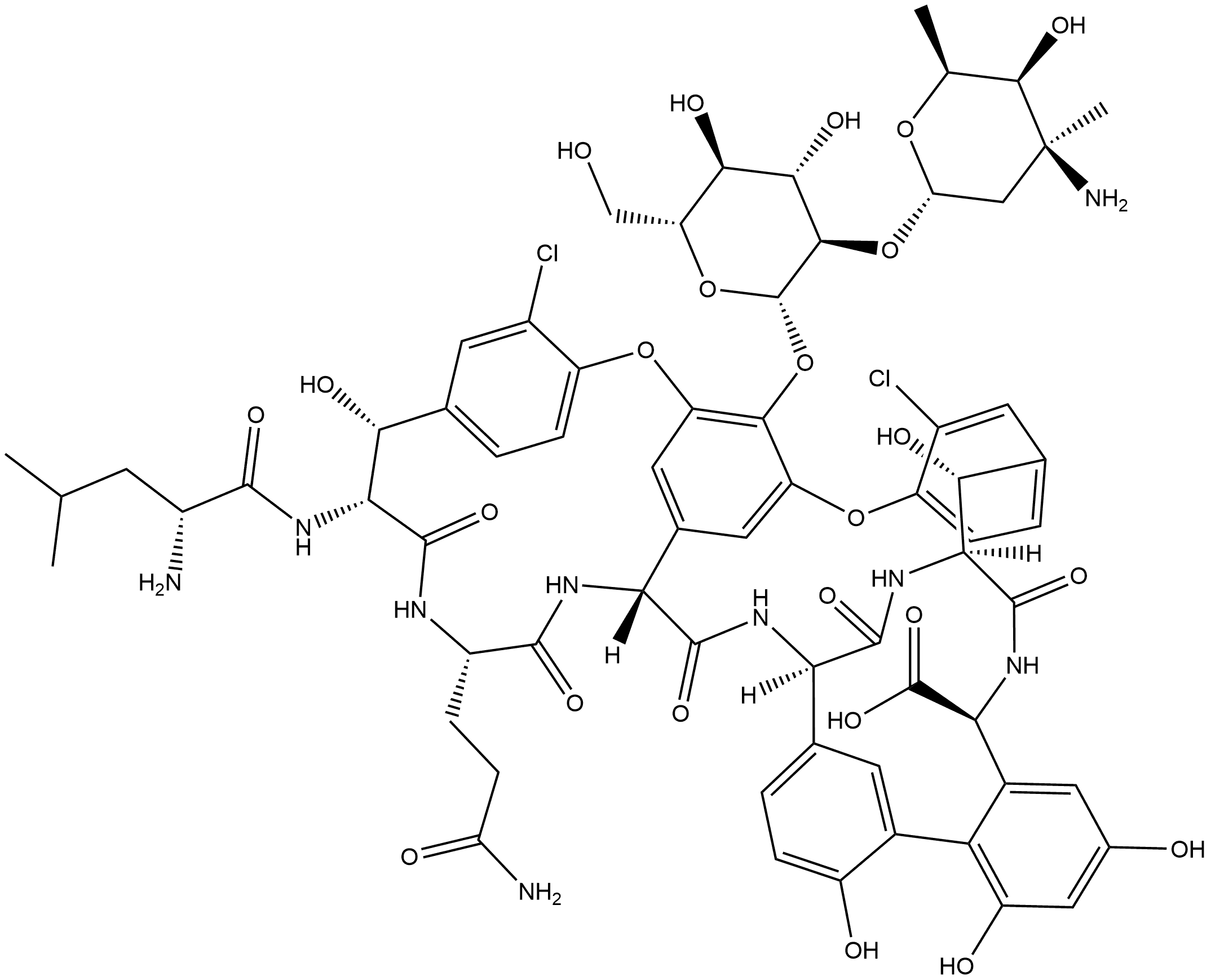 Vancomycin, 3-(3-amino-3-oxopropyl)-3-de(2-amino-2-oxoethyl)-56-demethyl- (9CI) Structural