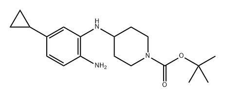 tert-butyl 4-((2-amino-5-cyclopropylphenyl)amino)piperidin-1-carboxylate Structural