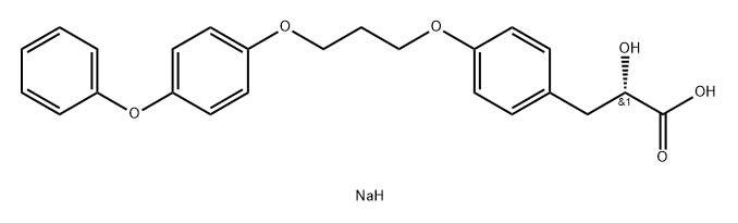 Benzenepropanoic acid, α-hydroxy-4-[3-(4-phenoxyphenoxy)propoxy]-, sodium salt (1:1), (αS)- Structural