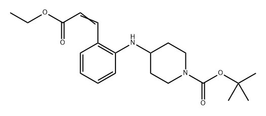 tert-butyl 4-(2-(3-ethoxy-3-oxoprop-1-enyl)phenylamino)piperidine-1-carboxylate Structural
