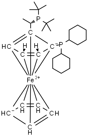 Ferrocene, 1-[(1S)-1-[bis(1,1-dimethylethyl)phosphino]ethyl]-2-(dicyclohexylphosphino)-, (2R)- Structural