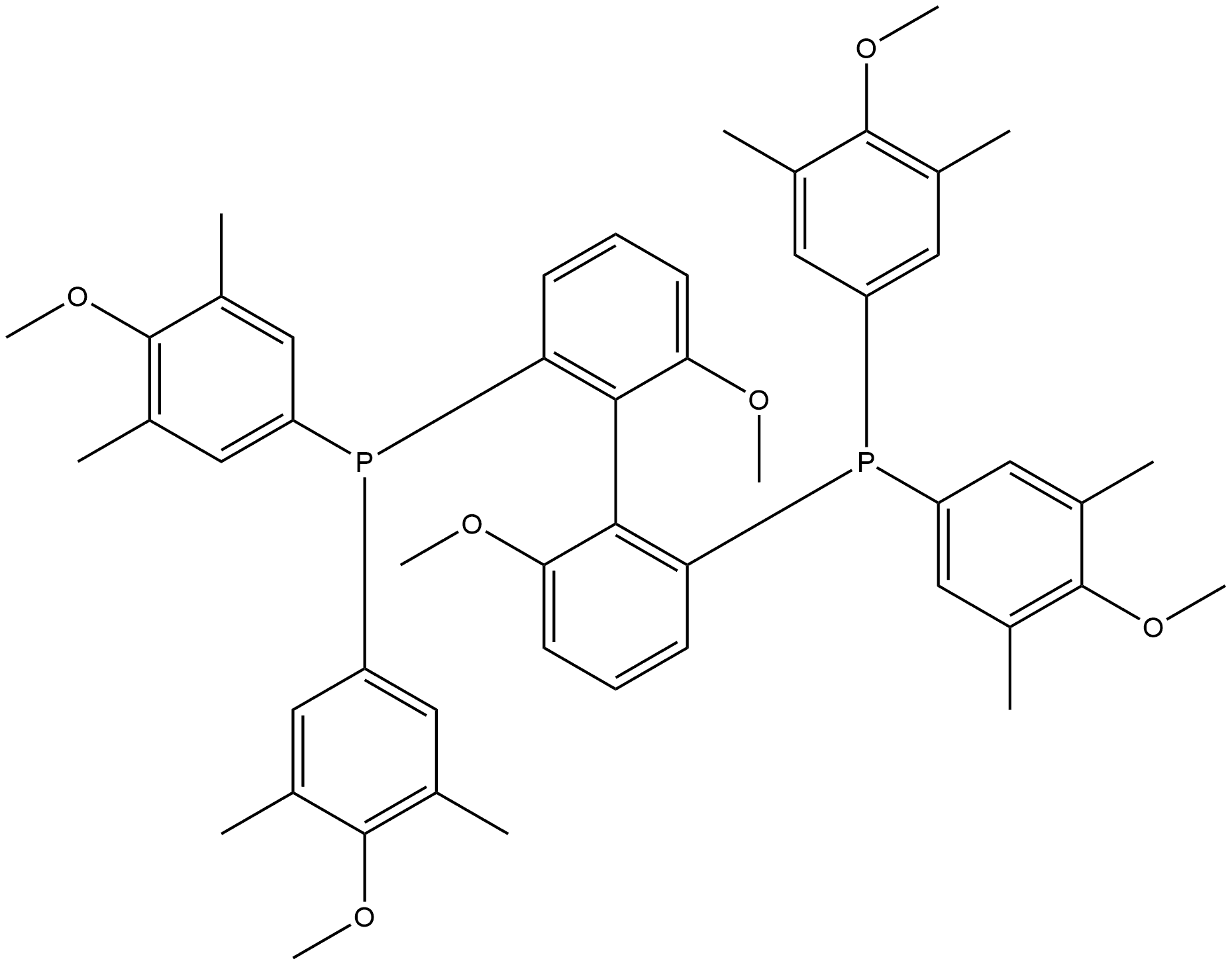 Phosphine, 1,1'-[(1S)-6,6'-dimethoxy[1,1'-biphenyl]-2,2'-diyl]bis[1,1-bis(4-methoxy-3,5-dimethylphenyl)- Structural