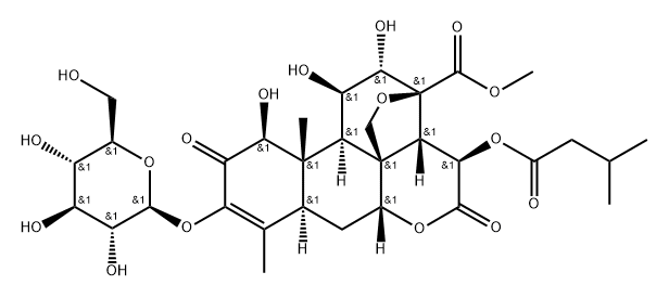 Picras-3-en-21-oic acid, 13,20-epoxy-3-(β-D-glucopyranosyloxy)-1,11,12-trihydroxy-15-(3-methyl-1-oxobutoxy)-2,16-dioxo-, methyl ester, (1β,11β,12α,15β)-