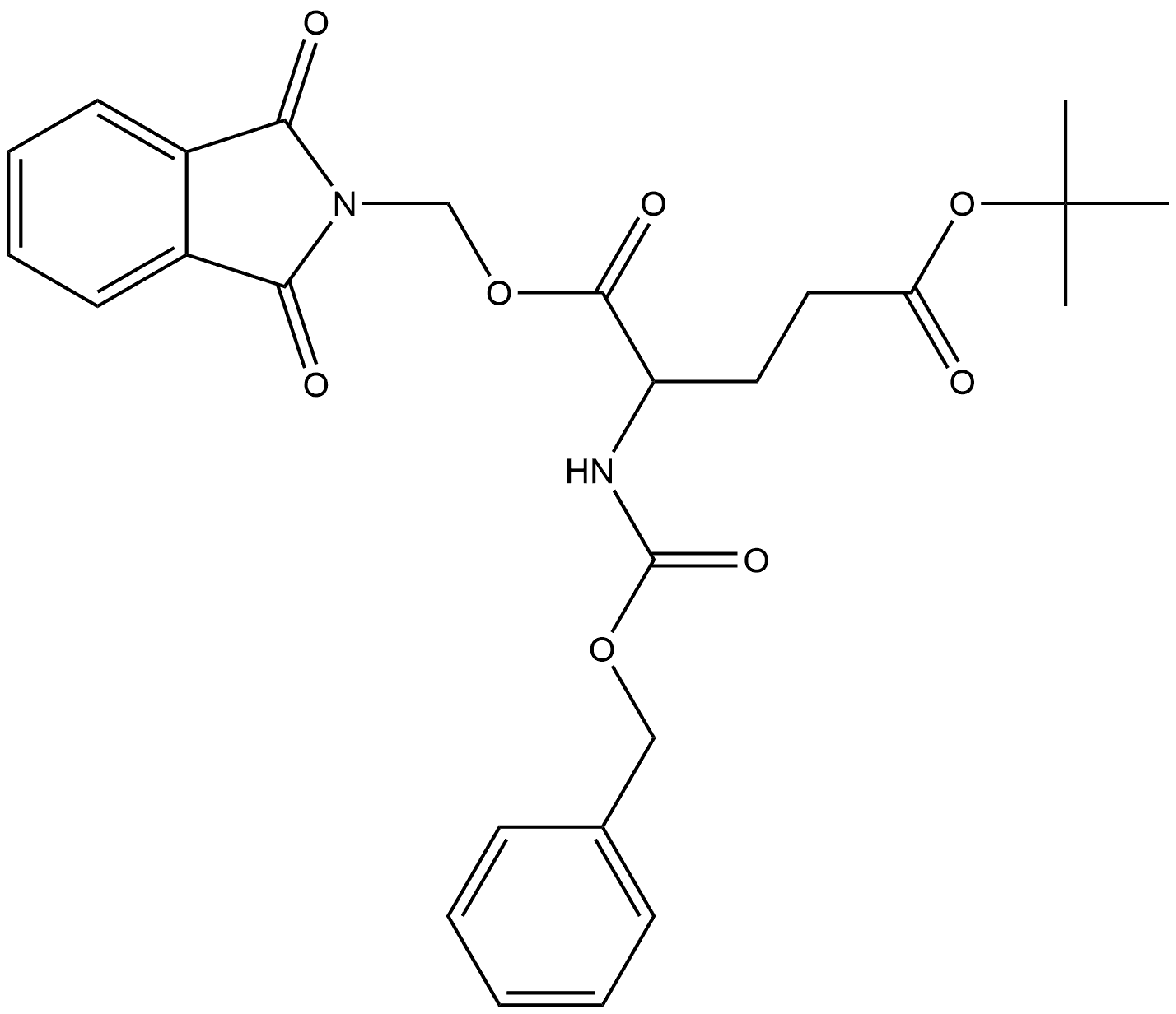 Glutamic acid, N-carboxy-, N-benzyl 5-tert-butyl ester, 1-ester with N-(hydroxymethyl)phthalimide (7CI) Structural