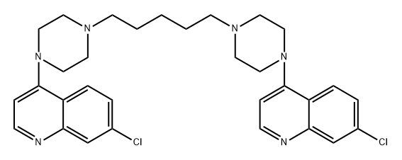 Quinoline, 4,4'-(pentamethylenedi-4,1-piperazinediyl)bis[7-chloro- (7CI) Structural