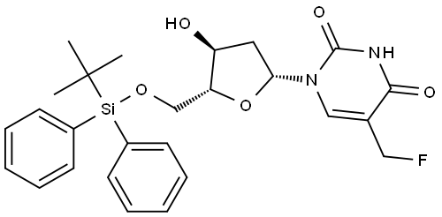 Thymidine, 5'-O-[(1,1-dimethylethyl)diphenylsilyl]-α-fluoro- (9CI) Structural