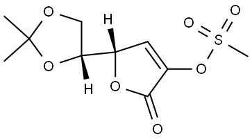 D-erythro-Hex-2-enonic acid, 3-deoxy-5,6-O-(1-methylethylidene)-, γ-lactone, 2-methanesulfonate Structural