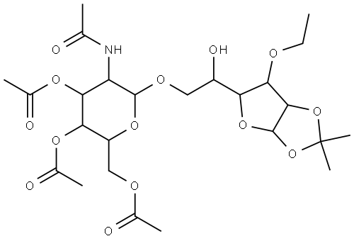 [5-Acetamido-3,4-diacetyloxy-6-[2-(6-ethoxy-2,2-dimethyl-3a,5,6,6a-tetrahydrofuro[2,3-d][1,3]dioxol-5-yl)-2-hydroxyethoxy]oxan-2-yl]methyl acetate Structural