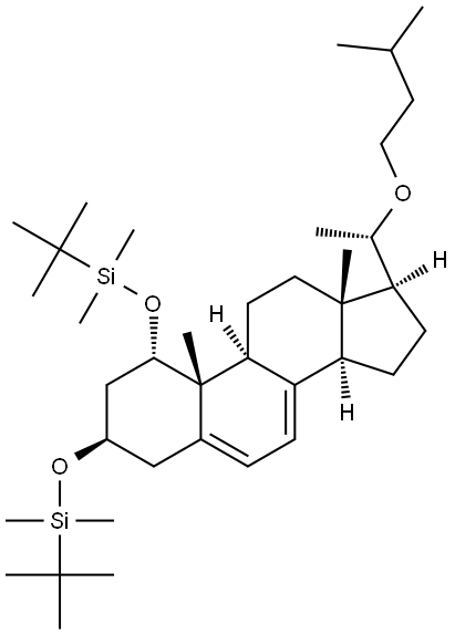Silane, [[(1α,3β,20S)-20-(3-methylbutoxy)pregna-5,7-diene-1,3-diyl]bis(oxy)]bis[(1,1-dimethylethyl)dimethyl- (9CI) Structural