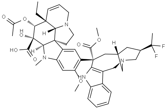Vincaleukoblastine, 3-carboxy-3-de(methoxycarbonyl)-4'-deoxy-20',20'-difluoro- Structural