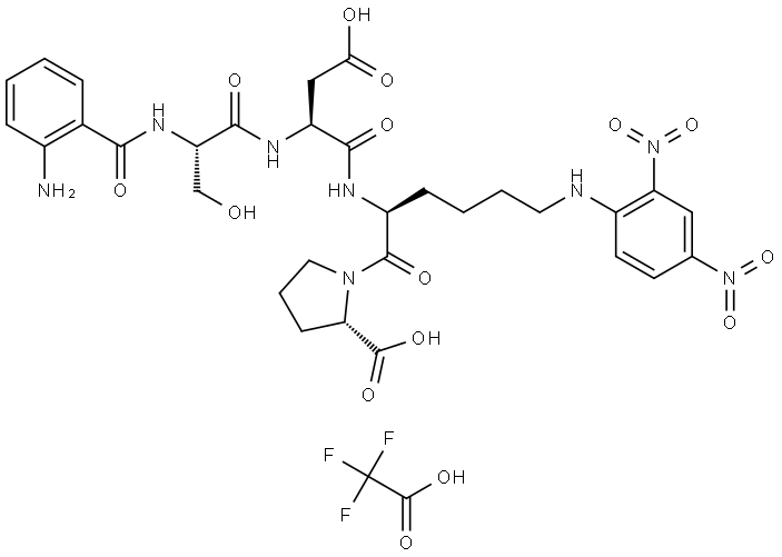 o-Aminobenzoic  acid-Ser-Asp-Lys(DNP)P-OH  trifluoroacetate  salt Structural