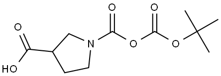 1-(((tert-Butoxycarbonyl)oxy)carbonyl)pyrrolidine-3-carboxylic acid Structural