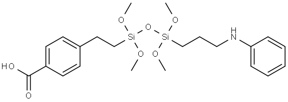 Benzoic acid, 4-[2-[1,1,3,3-tetramethoxy-3-[3-(phenylamino)propyl]-1-disiloxanyl]ethyl]- Structural