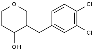 3-(3,4-dichlorobenzyl)tetrahydro-2H-pyran-4-ol Structural