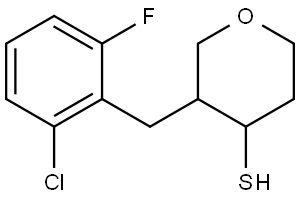 3-(2-chloro-6-fluorobenzyl)tetrahydro-2H-pyran-4-thiol Structural