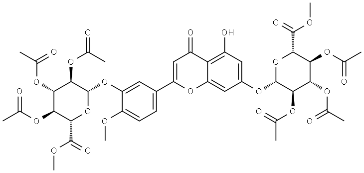 Diosmetin 3’,7-Bis(2,3,4-tri-O-acetyl-D-glucuronic Acid Methyl Ester) Structural