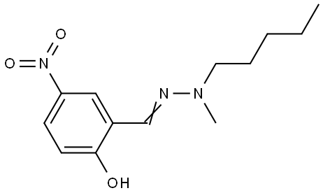 Benzaldehyde, 2-hydroxy-5-nitro-, 2-methyl-2-pentylhydrazone Structural