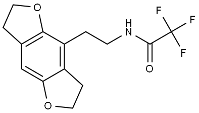 2,2,2-trifluoro-N-(2-(2,3,6,7-tetrahydrobenzo[1,2-b:4,5-b']difuran-4-yl)ethyl)acetamide Structural