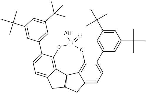 Diindeno[7,1-de:1′,7′-fg][1,3,2]dioxaphosphocin, 3,7-bis[3,5-bis(1,1-dimethylethyl)phenyl]-10,11,12,13-tetrahydro-5-hydroxy-, 5-oxide, (11aR)- Structural