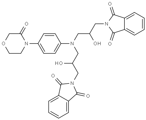 2,2`-[{[4-(3-Oxomorpholin-4-yl)phenyl]azanediyl}bis(2-hydroxyl propane-3,1-diyl)] di(1H-isoindole-1,3(2H)-dione) Structural