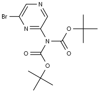 Imidodicarbonic acid, 2-(6-bromo-2-pyrazinyl)-, 1,3-bis(1,1-dimethylethyl) ester Structural