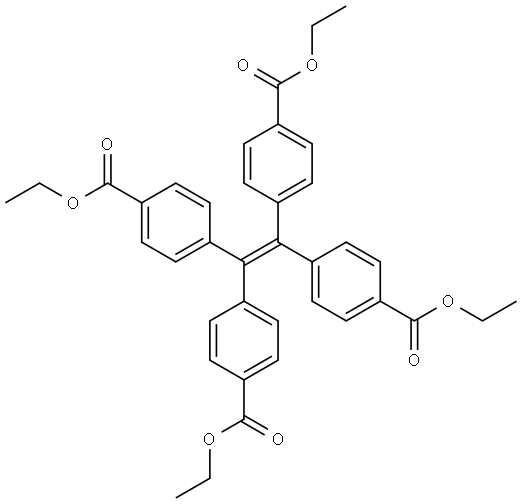 Benzoic acid, 4,4′,4′′,4′′′-(1,2-ethenediylidene)tetrakis-, 1,1′,1′′,1′′′-tetraethyl ester Structural