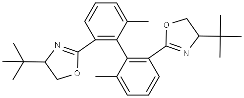 Oxazole, 2,2'-[(1S)-6,6'-dimethyl[1,1'-biphenyl]-2,2'-diyl]bis[4-(1,1-dimethylethyl)-4,5-dihydro-, (4S,4'S)- (9CI) Structural