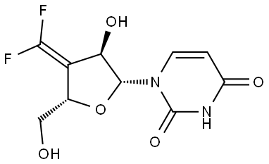 Uridine, 3'-deoxy-3'-(difluoromethylene)- (9CI) Structural