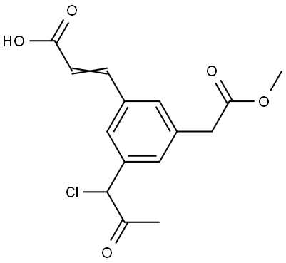 Methyl 3-(2-carboxyvinyl)-5-(1-chloro-2-oxopropyl)phenylacetate Structural