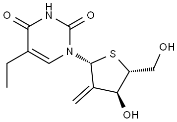 Uridine, 2'-deoxy-5-ethyl-2'-methylene-4'-thio- (9CI) Structural