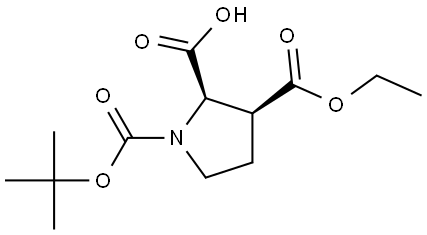 rel-1-(1,1-Dimethylethyl) 3-ethyl (2R,3S)-1,2,3-pyrrolidinetricarboxylate Structural