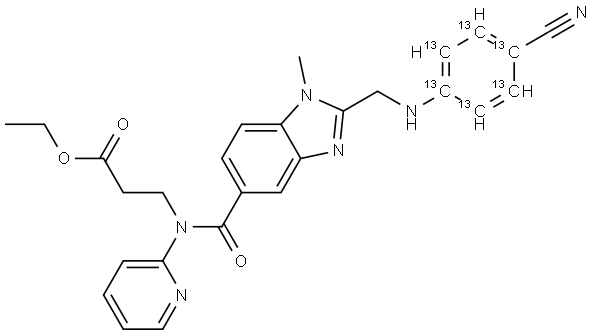 Deacetamidine Cyano Dabigatran Ethyl Ester-13C6 Structural