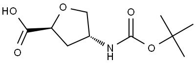 (2S,4R)-4-{[(tert-butoxy)carbonyl]amino}oxolane-2-carboxylic acid Structural