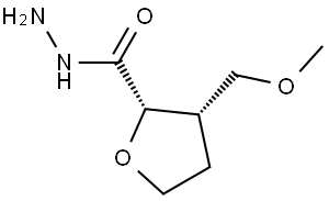 rac-(2R,3R)-3-(methoxymethyl)oxolane-2-carbohydrazide, cis Structural
