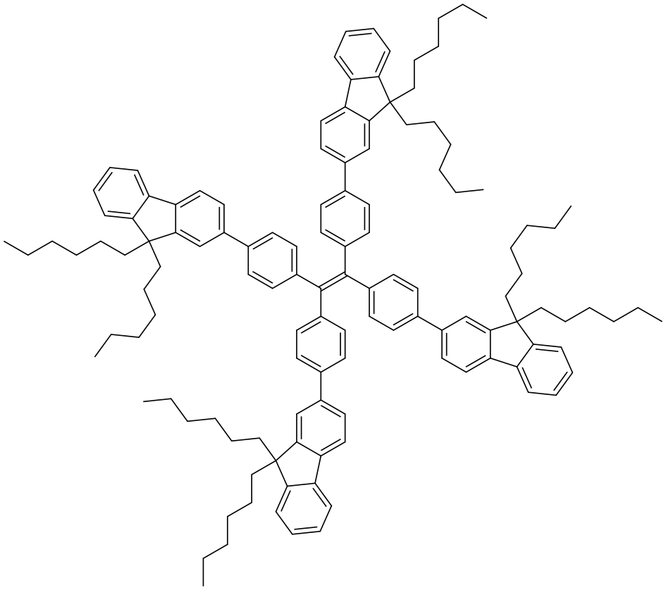 Tetraki[4-(9,9-dihexylfluorenyl)]ethylene Structural