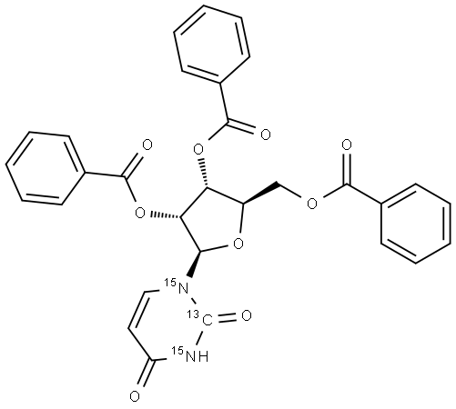 Uridine-13C,15N2 2'',3'',5''-Tribenzoate Structural