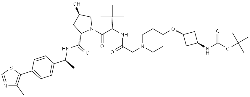 (S,R,S)-AHPC-Boc-trans-3-aminocyclobutanol-Pip-CH2COOH Structural