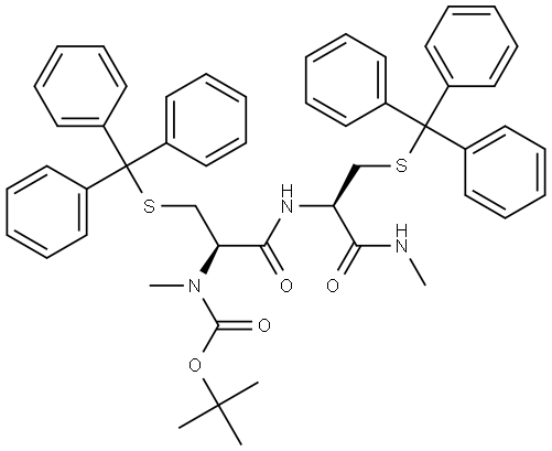 L-Cysteinamide, N-[(1,1-dimethylethoxy)carbonyl]-N-methyl-S-(triphenylmethyl)-L-cysteinyl-N-methyl-S-(triphenylmethyl)- Structural