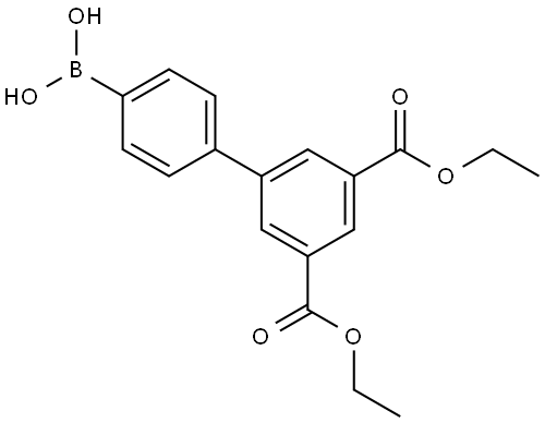 [1,1′-Biphenyl]-3,5-dicarboxylic acid, 4′-borono-, 3,5-diethyl ester Structural