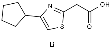 lithium(1+) ion 2-(4-cyclopentyl-1,3-thiazol-2-yl)acetate Structural