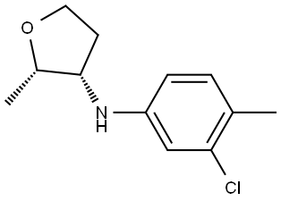 rac-(2R,3R)-N-(3-chloro-4-methylphenyl)-2-methyloxolan-3-amine, cis Structural