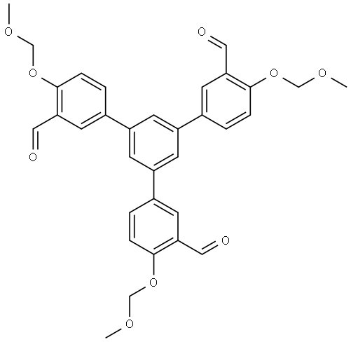 [1,1′:3′,1′′-Terphenyl]-3,3′′-dicarboxaldehyde, 5′-[3-formyl-4-(methoxymethoxy)phenyl]-4,4′′-bis(methoxymethoxy)- Structural
