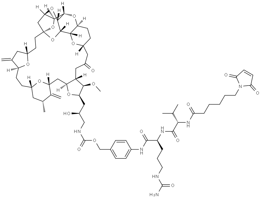 Mal-(CH2)5-Val-Cit-PAB-Eribulin Structural