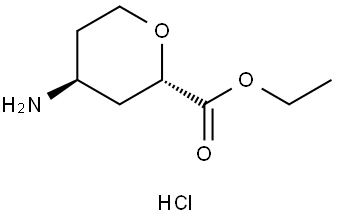 rac-ethyl (2R,4R)-4-aminooxane-2-carboxylate hydrochloride, trans Structural